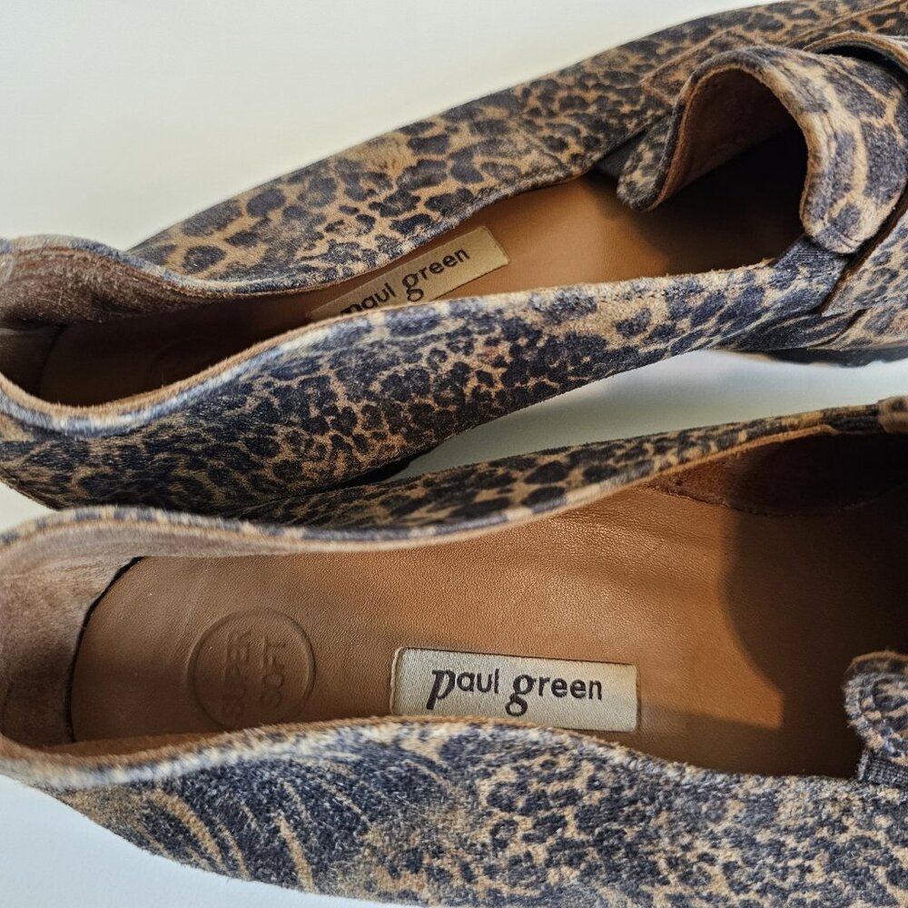 Paul Green Dara Loafer Safari Tan Flat Penny Loafer Leather Leopard Cheetah 6.5 - Picture 8 of 11
